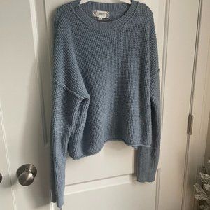 Blue Textured Sweater - PINK ROSE
